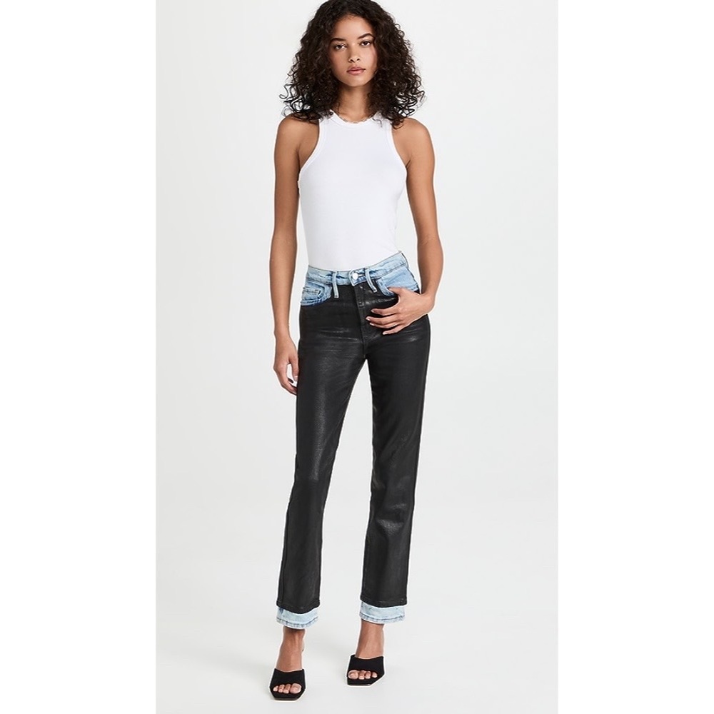 FRAME Le Sylvie Coated Combo Jeans